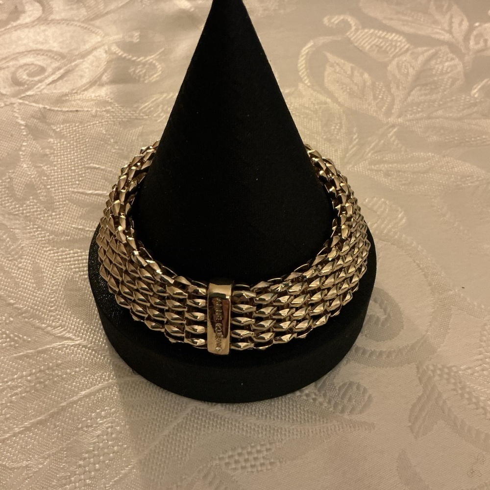 Anne Klein Multi Row Gold Tone Slide On Bracelet